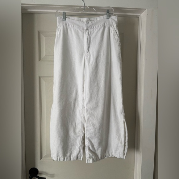 Abercrombie and Fitch Wide Slit Leg Resort Lined White Pants Size Medium - Picture 1 of 9